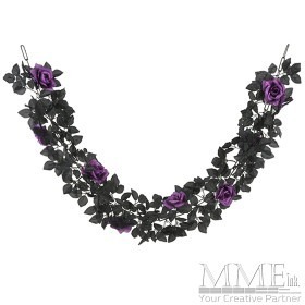 Glitter Purple Roses Garland