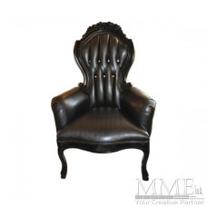 Black Tufted Leather Bling Chair