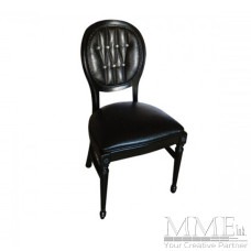 Black Tufted Leather Ballroom Chair