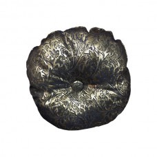 Gold and Blue Round Pillow