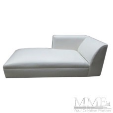 White L Chaise Lounge