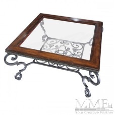 Metal, Wood and Glass Coffee Table