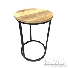 Round Wood Side Table