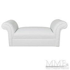 White Rolled Arm Bench Lounge