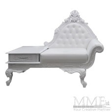 White Tufted Ornate Chaise