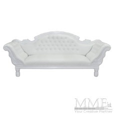 White Tufted Ornate Sofa