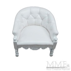 White Tufted Scoop Chair