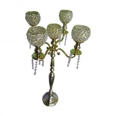 Tall Gold Crystal Candelabra
